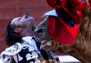 Dramático momento de la cogida de Aparicio. (Foto: J. R. Lozano)