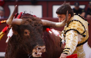 El quinto golpeó la cara de Robleño con la pala del cuerno. (Foto: J.R.Lozano)