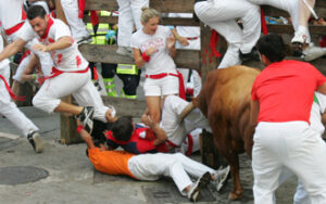 Uno de los momentos de mayor tensión del encierro. (Foto: Berho)
