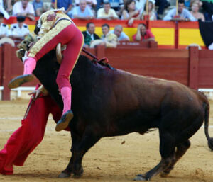 Momento en el que es herido Curro Díaz. (Foto: Templaíto)