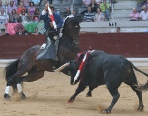 Hermoso, montando a "Silveti".