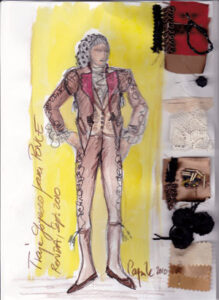 Boceto del vestido diseñado por Caprile.