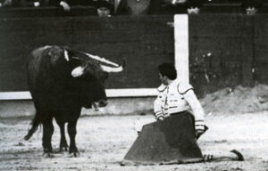 Rincón, en torero desplante con el serio castaño de Moura.