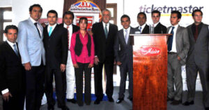 Herrerías, con algunos de los diestros anunciados en la México. (Foto: Tadeo Alcina)