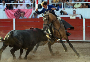 Ícaro y Hermoso, arriesgando frente al toro.