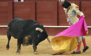El capote de Mora fue lo mejor del festejo (Foto: Joaquín Bueno)
