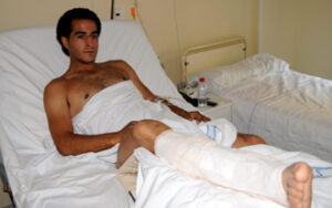 Fandiño, convaleciente en el hospital.