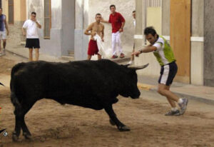 El Ratllat, con estilo clásico, frente a un toro en Villavieja