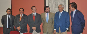 De izquierda a derecha: Fernando Romero, Francisco José González, José Luis Jiménez, Óscar González-Barba, Ramón Vila y Eduardo Dávila Miura. (Foto: Víctor García-Rayo)