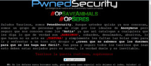 Captura de pantalla de la web hackeada.