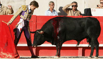 Arrimón de Juan Leal y lesión de Román en Nimes