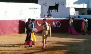 El Rubio, durante el festejo del domingo en Mijas.