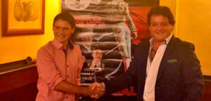 El Soro y Michelito, en la presentación del cartel.
