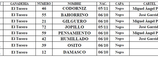 Listos los de El Torero para el mano a mano Perera-Garrido
