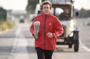 Román, durante la carrera.