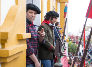Calamaro y Morante, durante el pregón de 2016.