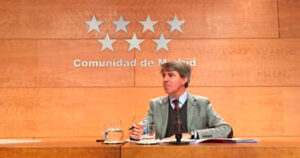 Ángel Garrido, Consejero de Presidencia, Justicia y Portavoz del Gobierno de la Comunidad de Madrid, en rueda de prensa.