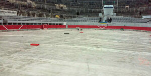 Estado del ruedo este domingo por la mañana.