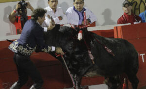 Momento del percance sufrido el sábado en Puebla.