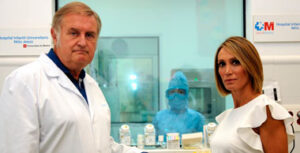 La madrileña, junto al doctor Luis Madero.