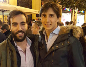 Javier Tebas Llanas, junto a Roca Rey