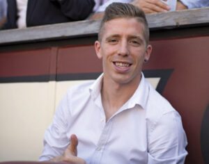 Iker Muniain, en el callejón de Las Ventas durante la pasada feria de San Isidro.