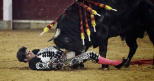 Instante del percance de José Garrido en Zaragoza