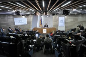 Imagen de la rueda de prensa tras el Consejo de Ministros para informar de los acuerdos alcanzados.