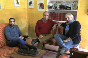 Helder Milheiro, el ganadero Antonio Veiga Teixeira y André Viard.