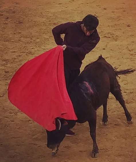 Tentadero en Cetrina con Enrique Ponce y el futbolista Raúl González