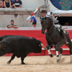 Nimes (Francia), lunes 21 de mayo de 2018. Festejo de rejones matinal