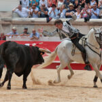 Nimes (Francia), lunes 21 de mayo de 2018. Festejo de rejones matinal