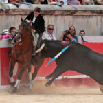 Nimes (Francia), lunes 21 de mayo de 2018. Festejo de rejones matinal