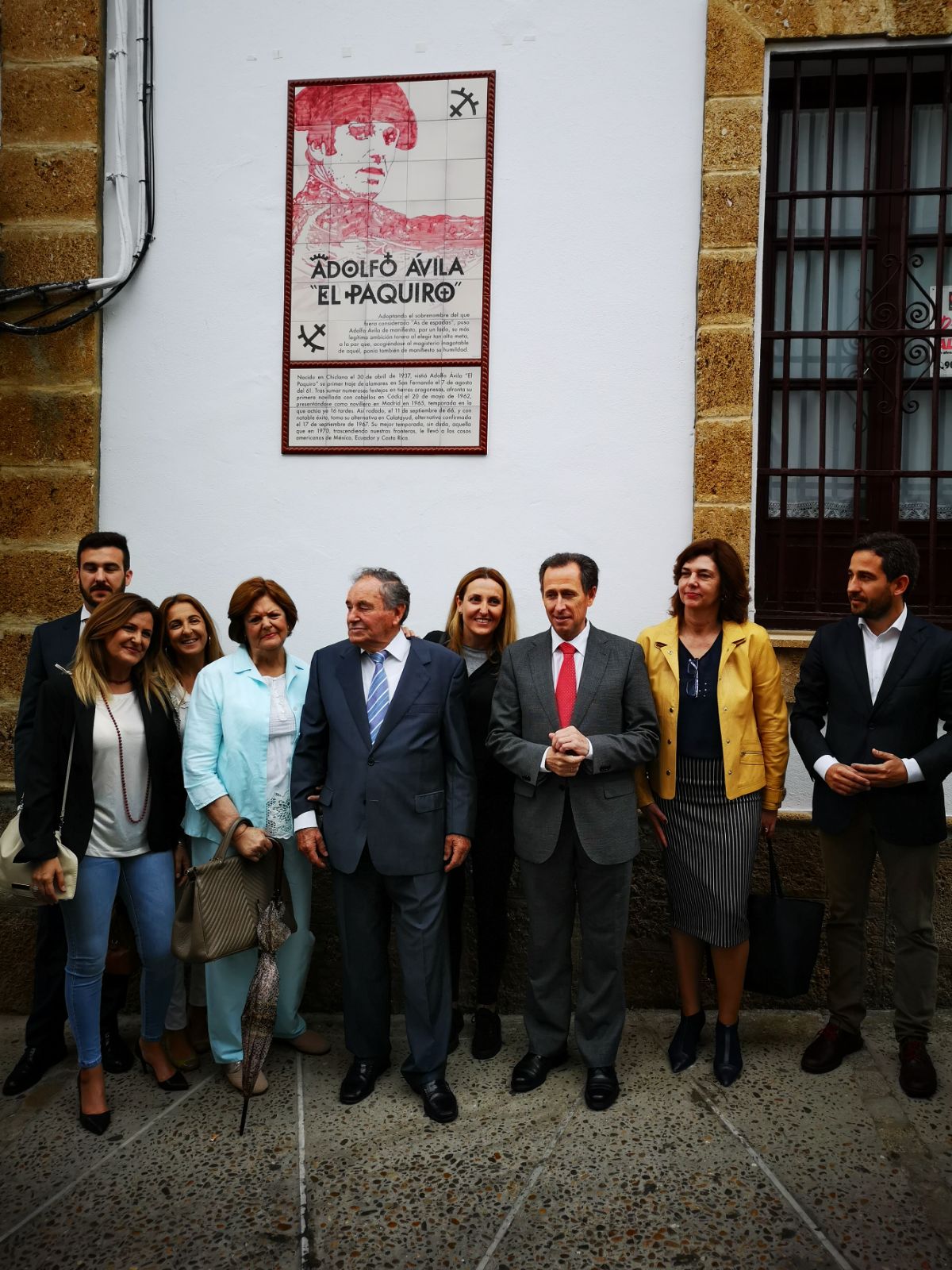 Chiclana homenajea a su paisano Adolfo Ávila "El Paquiro"