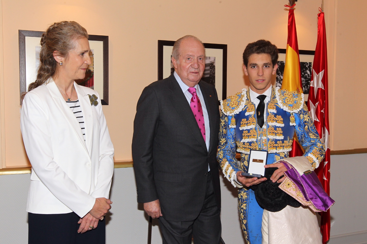 Ferrera, Perera y Ginés Marín, con el Rey Don Juan Carlos. Madrid, corrida de Beneficencia. 6 de junio de 2018