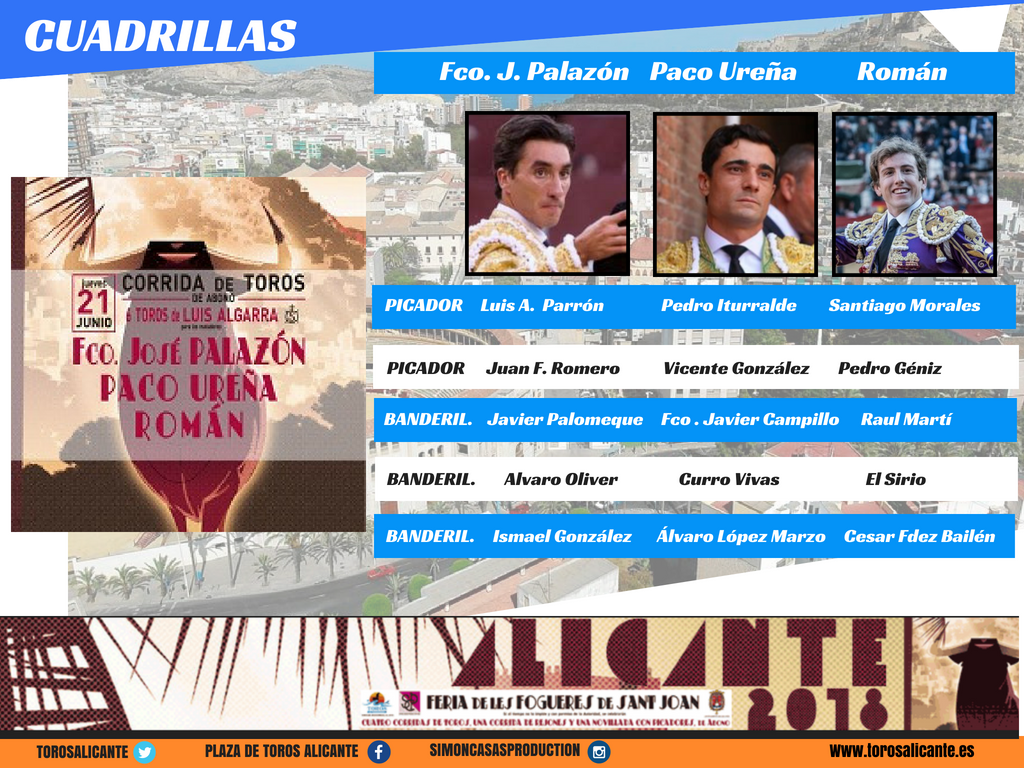 Alicante, 21 de junio de 2018. Toros de Luis Algarra