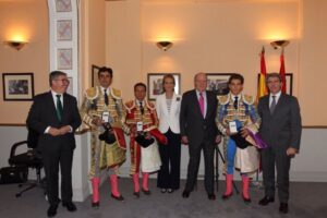 Ferrera, Perera y Ginés Marín, con el Rey Don Juan Carlos. Madrid, corrida de Beneficencia. 6 de junio de 2018