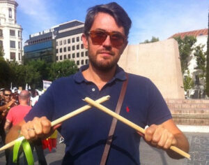 Màxim Huerta, en una manifestación en contra del Toro de la Vega.