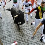 Pamplona, 9 de julio de 2018. Encierro toros Cebada Gago