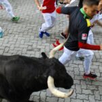 Pamplona, 9 de julio de 2018. Encierro toros Cebada Gago