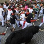 Pamplona, 9 de julio de 2018. Encierro toros Cebada Gago