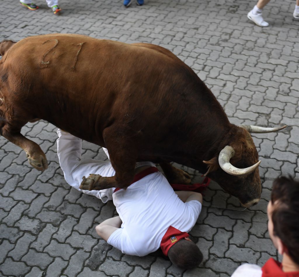 Pamplona, 9 de julio de 2018. Encierro toros Cebada Gago