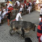 Pamplona, 9 de julio de 2018. Encierro toros Cebada Gago