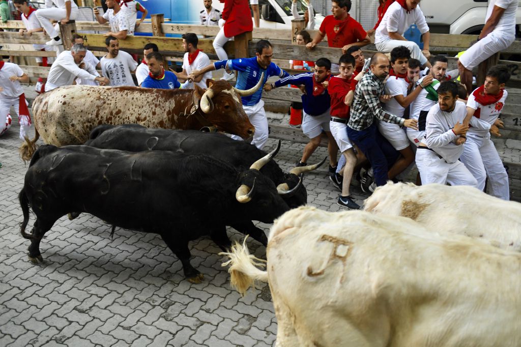 Pamplona, 10 de julio de 2018. Encierro toros Fuente Ymbro