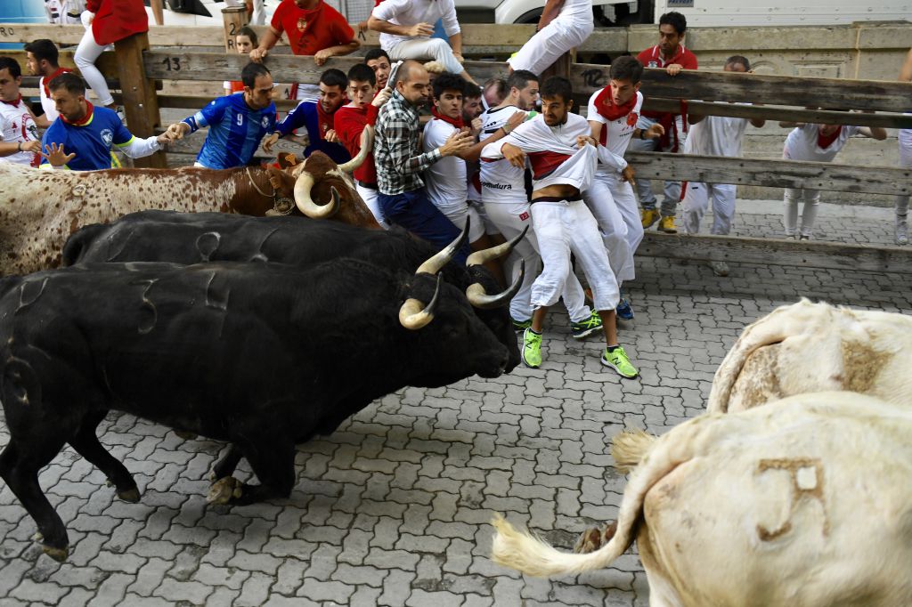 Pamplona, 10 de julio de 2018. Encierro toros Fuente Ymbro