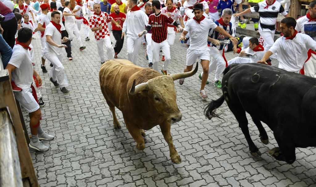 Pamplona, 10 de julio de 2018. Encierro toros Fuente Ymbro