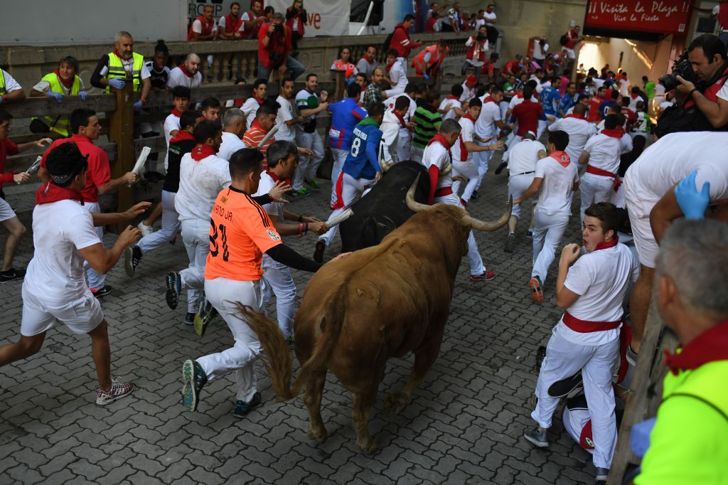 Pamplona, 10 de julio de 2018. Encierro toros Fuente Ymbro