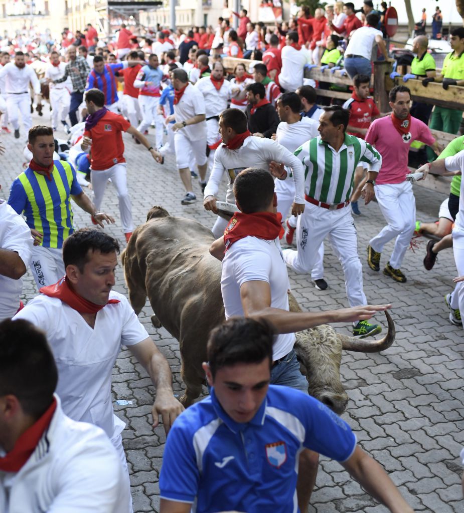 Pamplona, 11 de julio de 2018. Encierro toros de Núñez del Cuvillo
