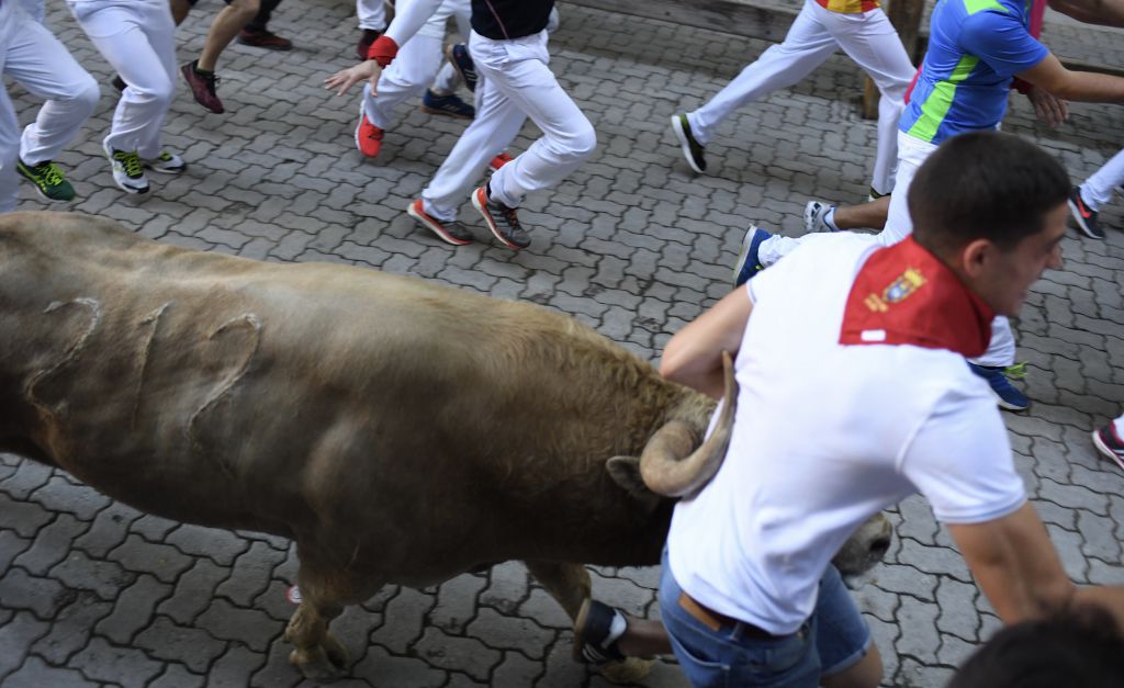 Pamplona, 11 de julio de 2018. Encierro toros de Núñez del Cuvillo