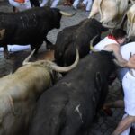 Pamplona, 11 de julio de 2018. Encierro toros de Núñez del Cuvillo